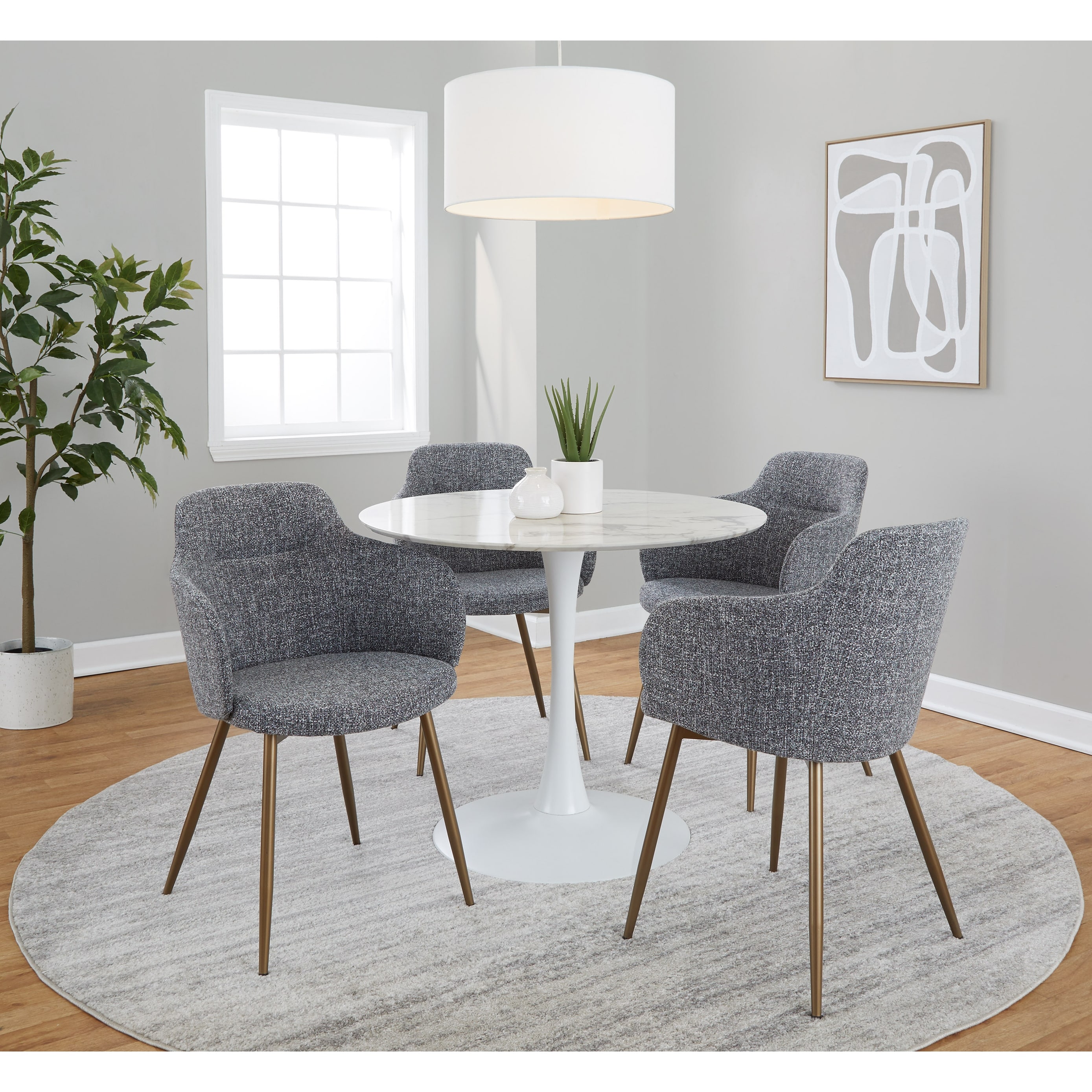Carson Carrington Iglabo Dining/Accent Chair with Half-Lap Metal Legs (Set of 2)