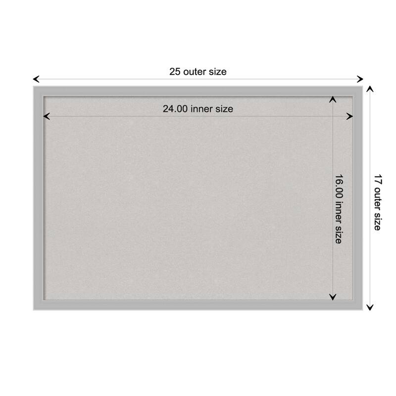 Hera Chrome Framed Grey Corkboard Bulletin Board - Board Size 24x16