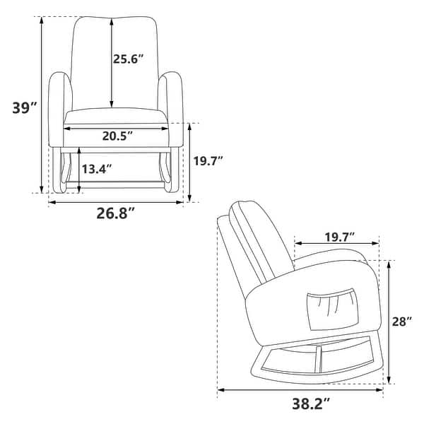 26.8"W Modern Rocking Chair For Nursery