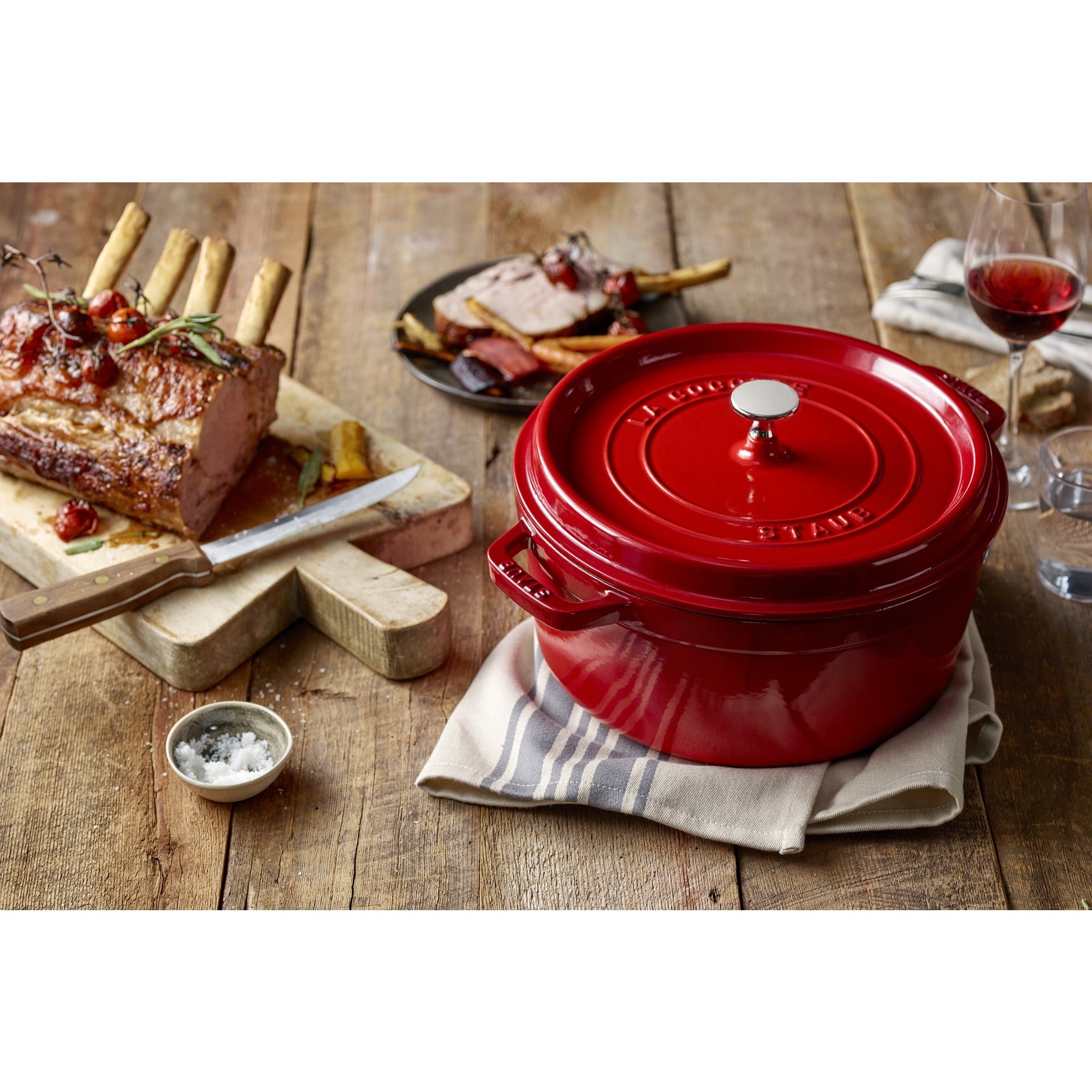 STAUB Cast Iron 9-qt Round Cocotte - Overstock - 29216714