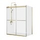 preview thumbnail 1 of 10, Spezia 68"W x 76"H Sliding Frameless Shower Enclosure,Brushed Gold