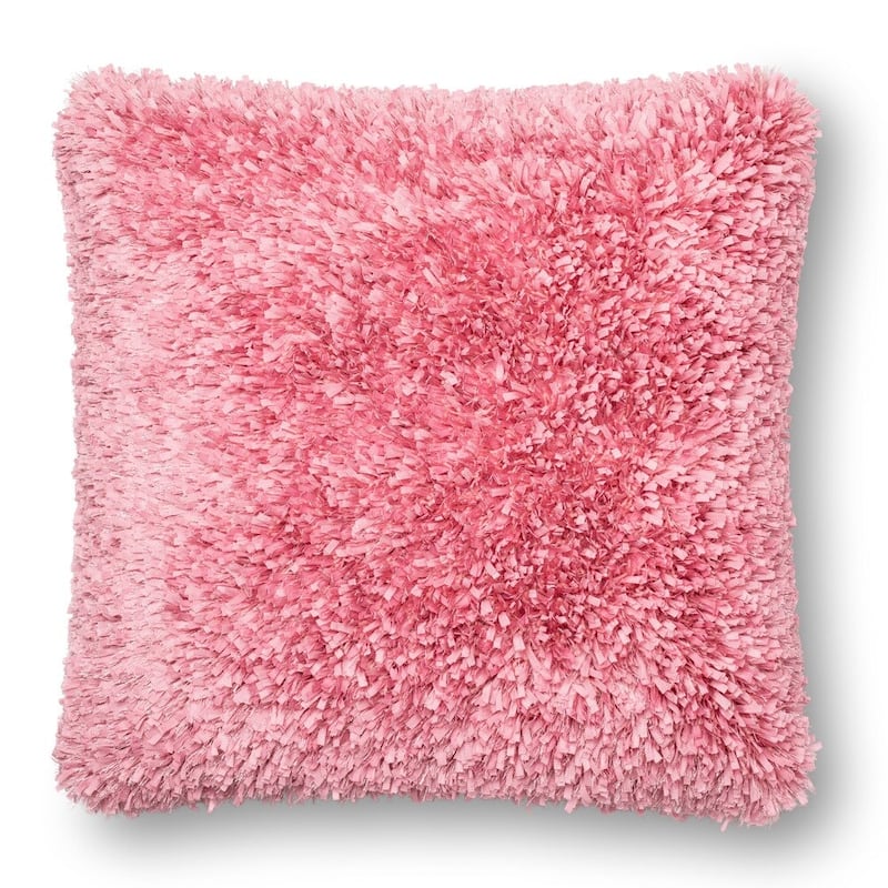 Solid Ribbon Shag 22-in. Throw Pillow OR Cover Only