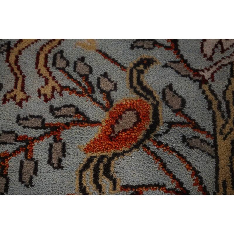 Traditional Blue Ziegler Indian Runner Rug Hand-Knotted Wool Carpet - 2'7"x 8'0"