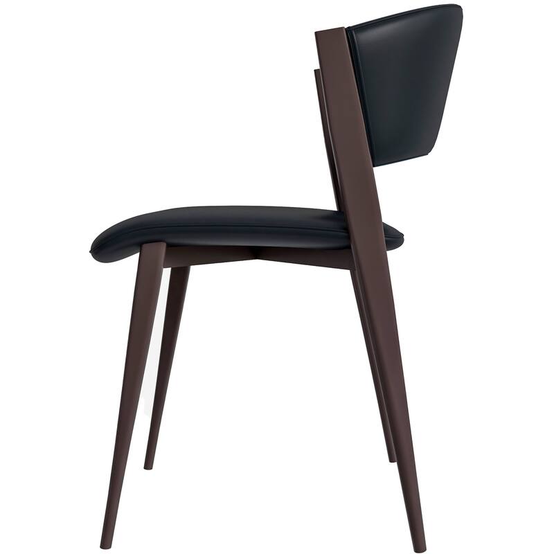 Leather Dining Chairs with Iron Legs and Open-Back Design Aspen Series Set of 2
