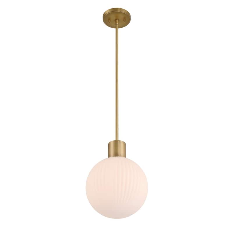 Minka Lavery 2996 Fenton 10" Wide Mini Pendant with Ribbed Glass Shade