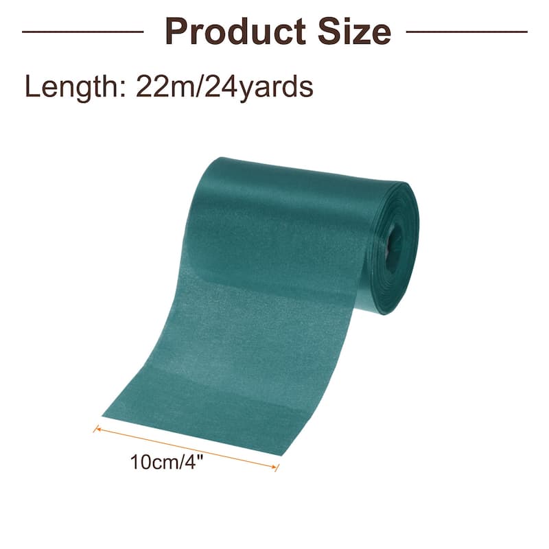 4 Inches x 24 Yards Satin Ribbon for Gift Decoration - Dark Green