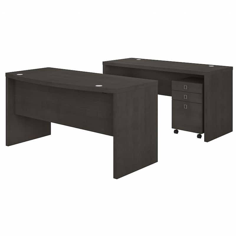 Echo Bow Front Desk and Credenza w/ Drawers by Bush Business Furniture