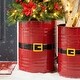preview thumbnail 6 of 15, Glitzhome Holiday Decorative Nesting Metal Storage Accent Stool or Space Saver with Wood Lid, Set of 2
