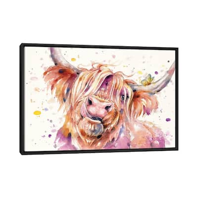 iCanvas "Bad Hair Don't Care (Scottish Highland Cow)" by Sillier Than Sally Framed Canvas Print
