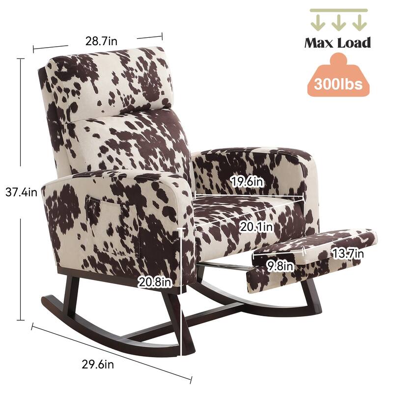 HOMYKA Rocking Chair for Nursery with Footrest