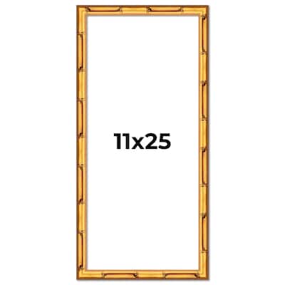 11x25 Frame Gold Bamboo Picture Frame Modern Photo Frame Includes UV Acrylic Shatter Guard Front Acid Free Foam Backing Board