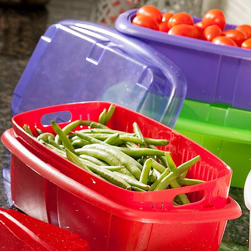 Hutzler 3-in-1 Fruit Saver Basket, Colander and Container, 2 Quarts - Yellow