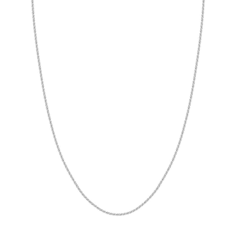 Curata 10k White Gold 2mm Hollow Rope Chain Necklace (Lobster)