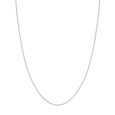 Curata 10k White Gold 2mm Hollow Rope Chain Necklace (Lobster)