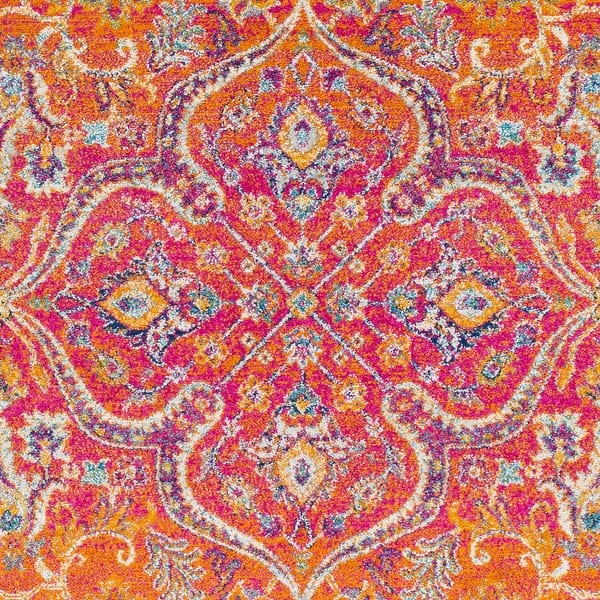 Livabliss Roanoke Vintage Persian Medallion Pink/Multi Area Rug 7'10