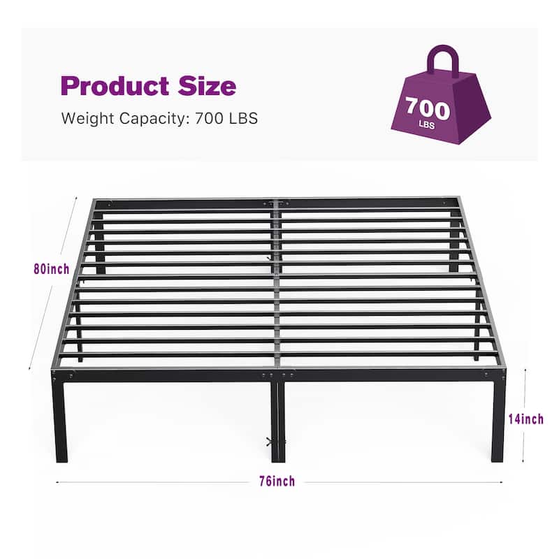 Black Metal Platform Bed Frame