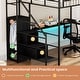 preview thumbnail 12 of 18, Full Size Metal Loft Bed with L-Shaped Desk, RGB LED Lighting, USB Charging Station, Wardrobe Cabinet, Drawers, Ladder