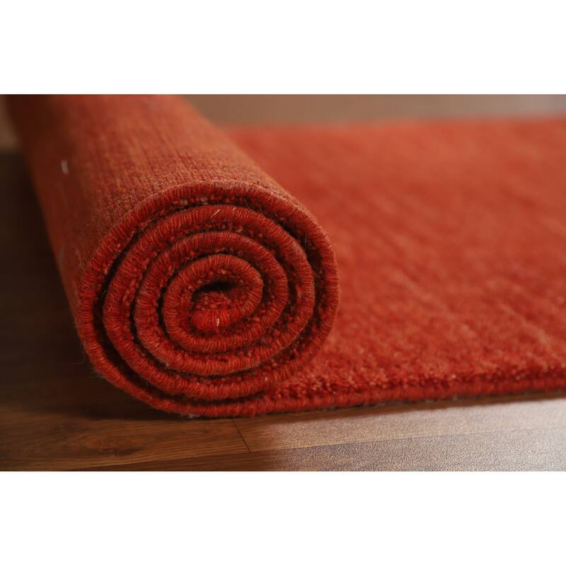 Tribal Gabbeh Indian Runner Rug Hand-Knotted Modern Wool Carpet - 2'8" x 9'10"