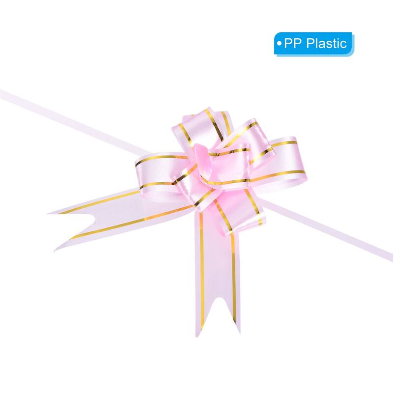 100Pcs 3.3inch Pull Bows Gift Wrapping Pull Bow Gold Thread Style
