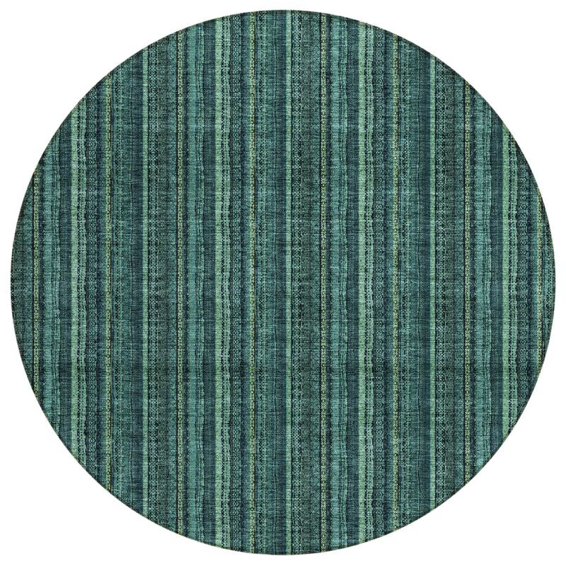 Machine Washable Indoor/ Outdoor Stripe Chantille Rug