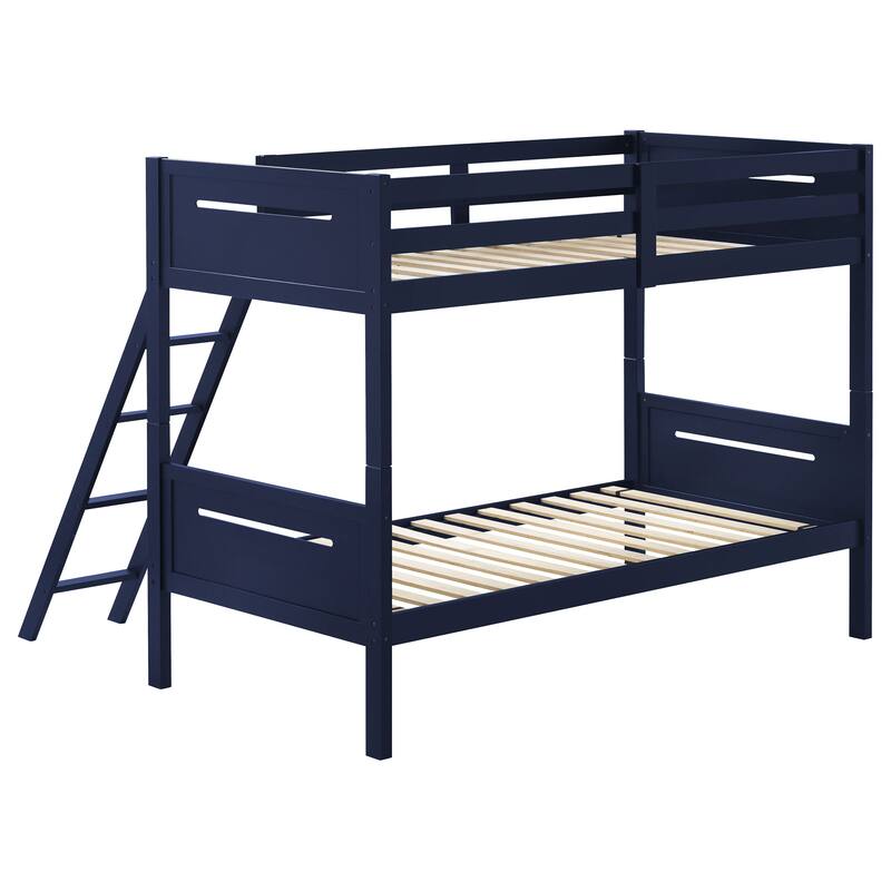Littleton Transitional Wood Bunk Bed with Slatted Mattress