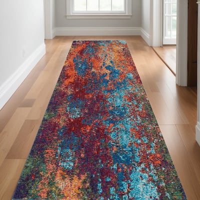 Sasim Power Loomed Abstract Modern Area Rug By HomeRoots - 120' X '26' X '0.5