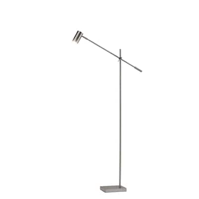 63” Adjustable LED Task Floor Lamp with 3-Way Dimmer Switch and Metal Drum Shade for Living Room - 63”H x 6.5”W x 30.5”D