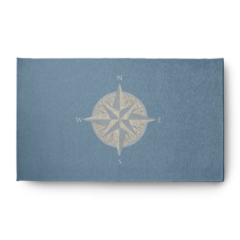 Compass Nautical Indoor/Outdoor Rug - Dusty Smoke - 3' x 5'