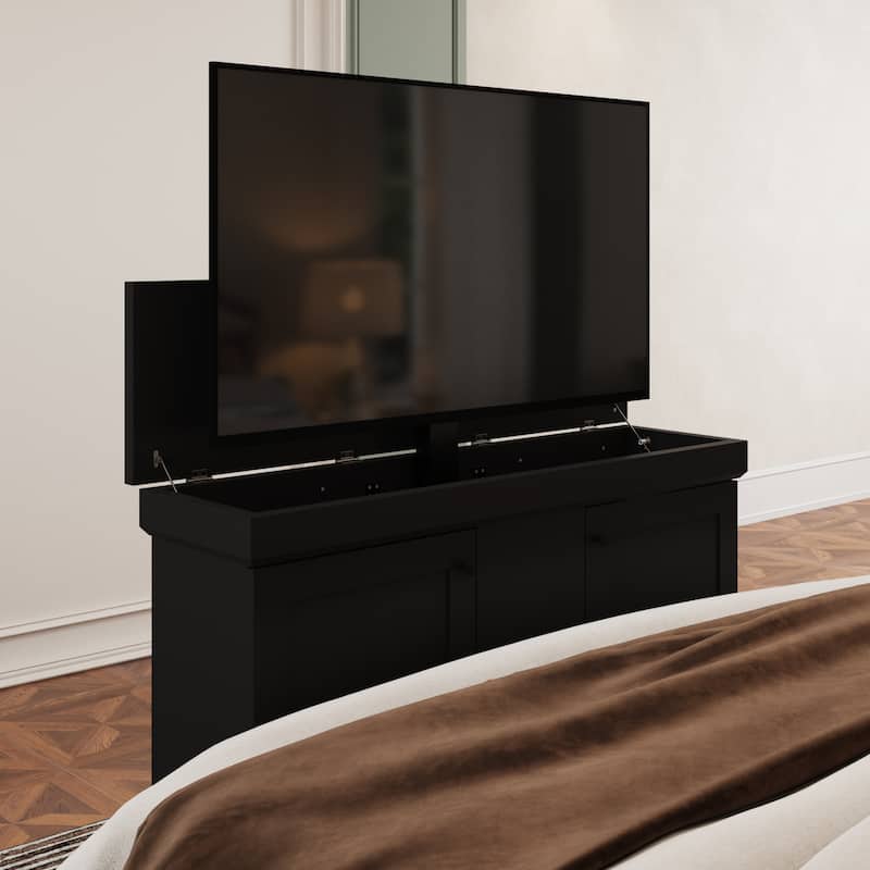 Motorized TV Lift Cabinet for TVs up to 50 Inch, Pop Up TV Lift Console with Remote Control, Hidden TV Cabinet Stand