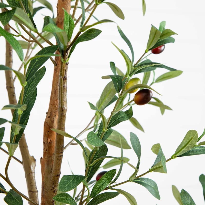 6' Artificial Olive Tree with Natural Trunk - Green