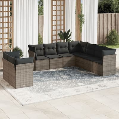 vidaXL Garden Sofa Set Grey - 24.4 x 24.4 x 27.2