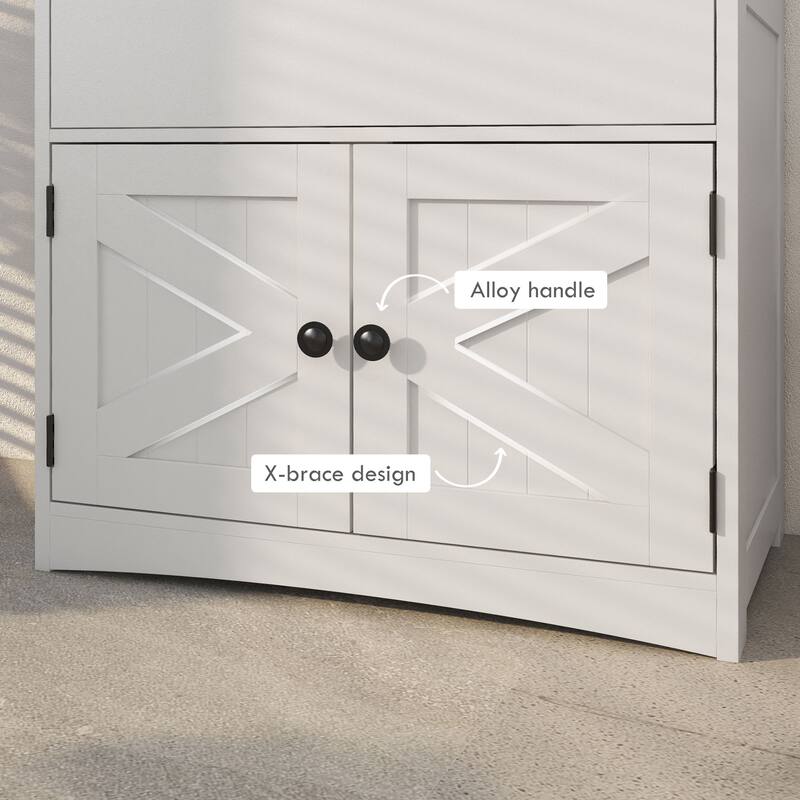 Kleankin Farmhouse Bathroom Floor Cabinet