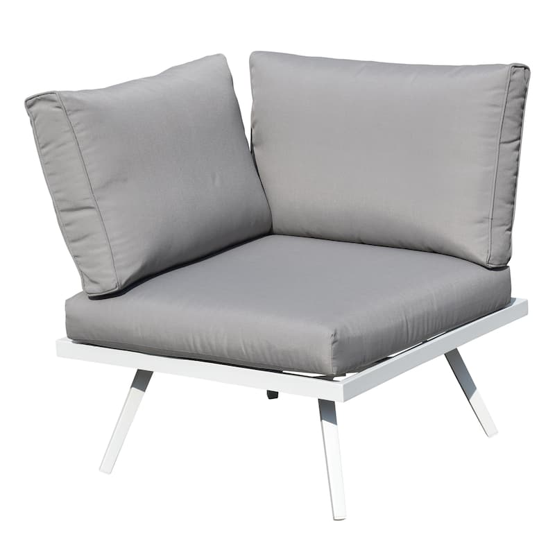 Glitzhome Outdoor Modern Patio Aluminum Sectional Seater Sofa or Coffee Side Table - 1PC Corner Sofa