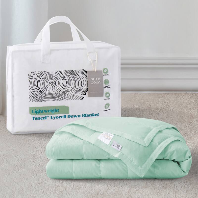 Lightweight Cooling Lyocell White Down Comforter, Tencel Oversized Blanket for Summer