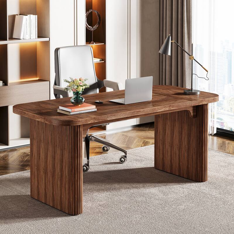 62.99'' W Modern Executive Desk Simple Computer Desk with Engineered Wood Top and Legs