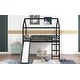 preview thumbnail 4 of 16, Stylish Full Loft Bed with Slide and Ladder, Solid Pine Wood Frame, Modern Design