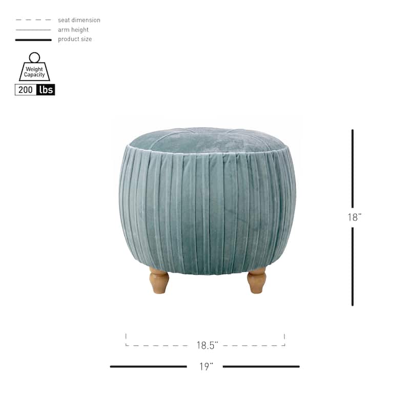 NPD Furniture Helena Velvet Small Round Ottoman