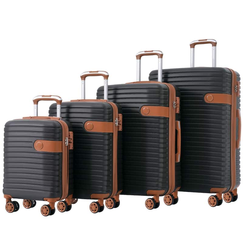 4 Piece Hard Shell Carry on Lightweight Expandable Travel Luggage with 4 Packing Cubes, TSA Lock and Spinner Wheels