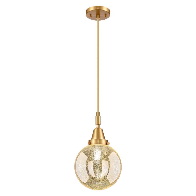 Innovations Lighting Downtown Urban - Caden Beacon - 1 Light 8" Cord Hung Mini Pendant - Satin Gold/Mercury Shade