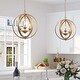 preview thumbnail 1 of 8, Glam Gold Globe 3-light Island Pendant Ceiling Chandelier for Dining Room - W15.5" x H18"