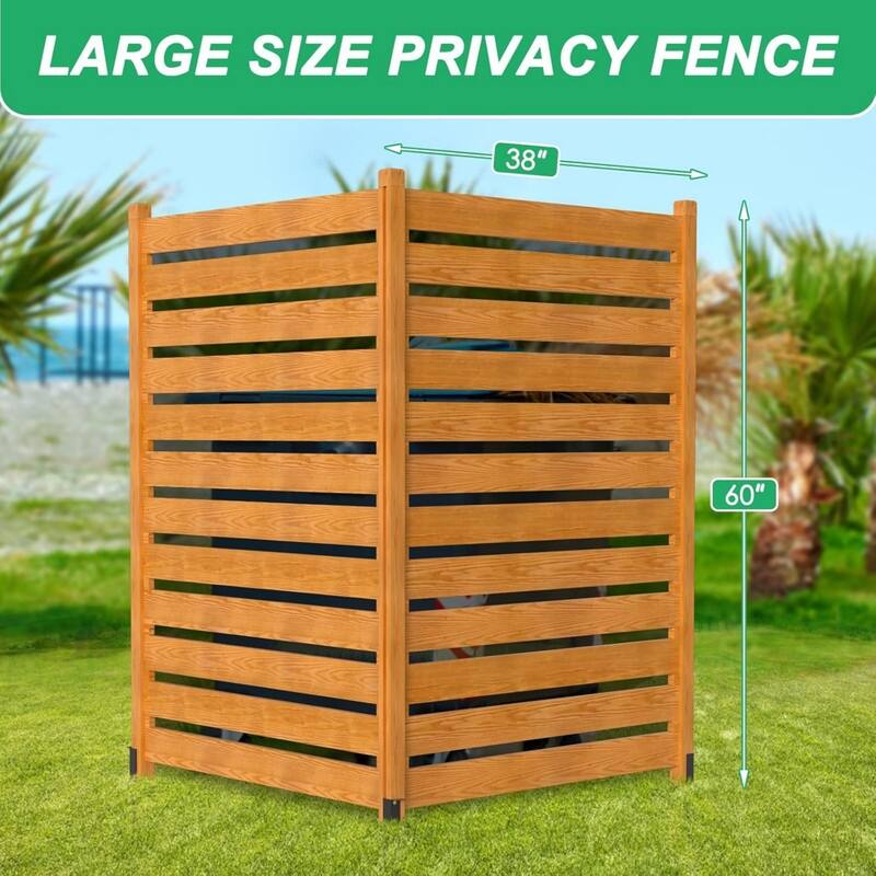 3.2 ft.W x 5 ft.H Air Conditioner Fence with Metal Stakes, 2-Panel