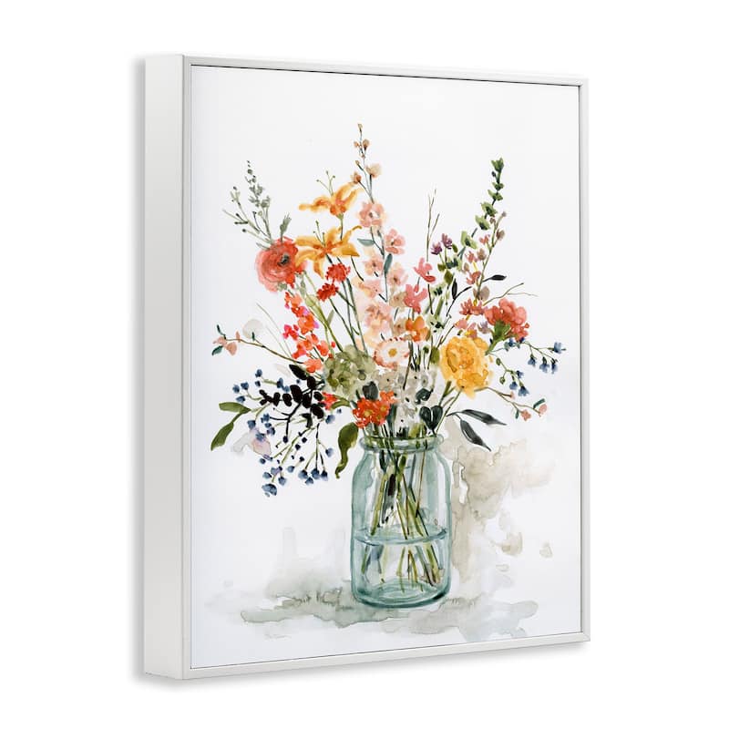 Stupell Warm Summer Meadow Floral Bouquet Still Life Painting Framed Wall Art