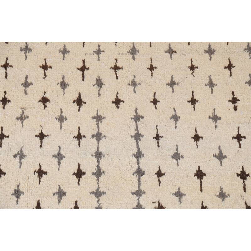 Tribal Geometric Oriental Moroccan Wool Area Rug Hand-knotted Carpet - 8'1" x 10'10"