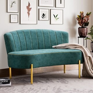 Loveseat Settee Upholstered Sofa Couch Banquette Bench Ottoman with Backrest