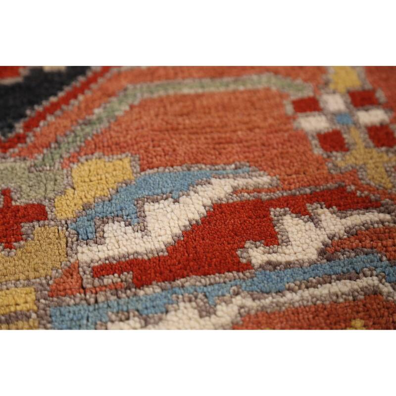 Heriz Serapi Indian Large Rug Handmade Orange Wool Carpet - 11'9" x 15'0"