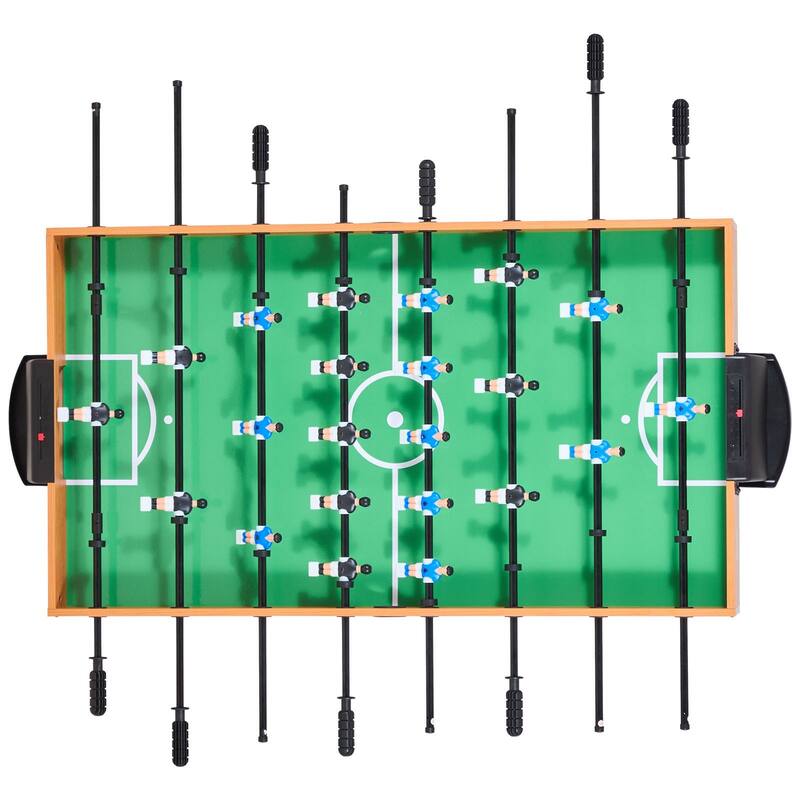 Brown Wood Grain MDF Foldable Foosball Table with Anti-Slip Handles and Shock Absorbers - 42x24x32 in