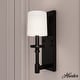 preview thumbnail 1 of 5, Hunter Briargrove 1 Light Wall Sconce with Shade - Geometric, Transitional Matte Black