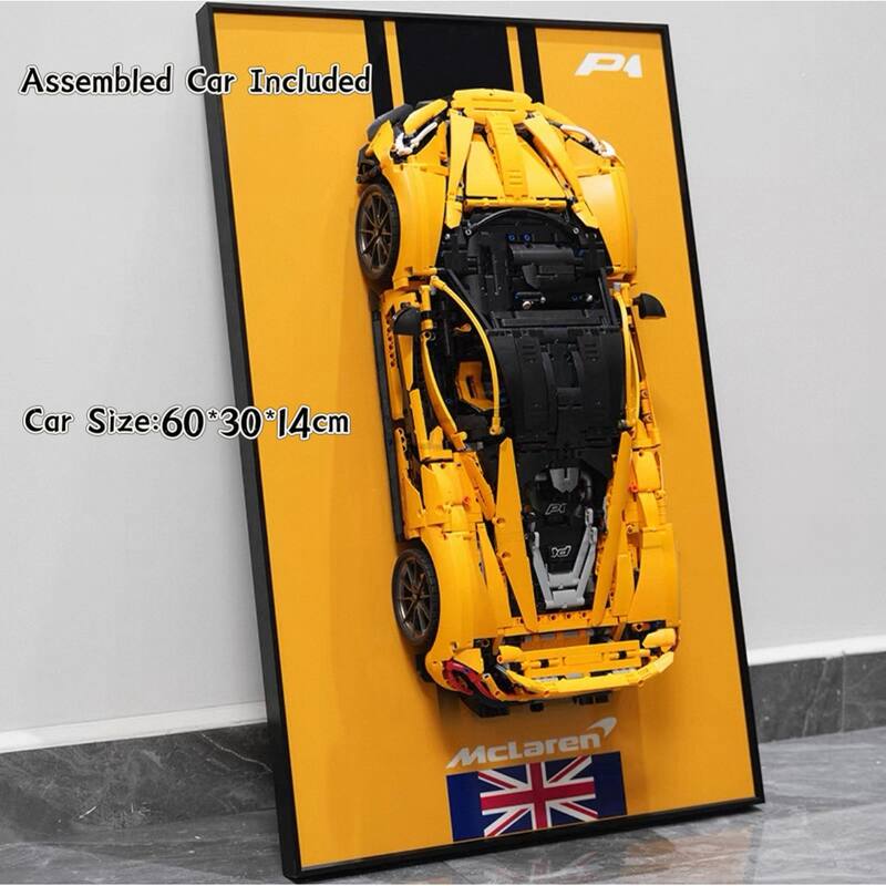 Assembled Building Block Car With Poster Display, Wall Art