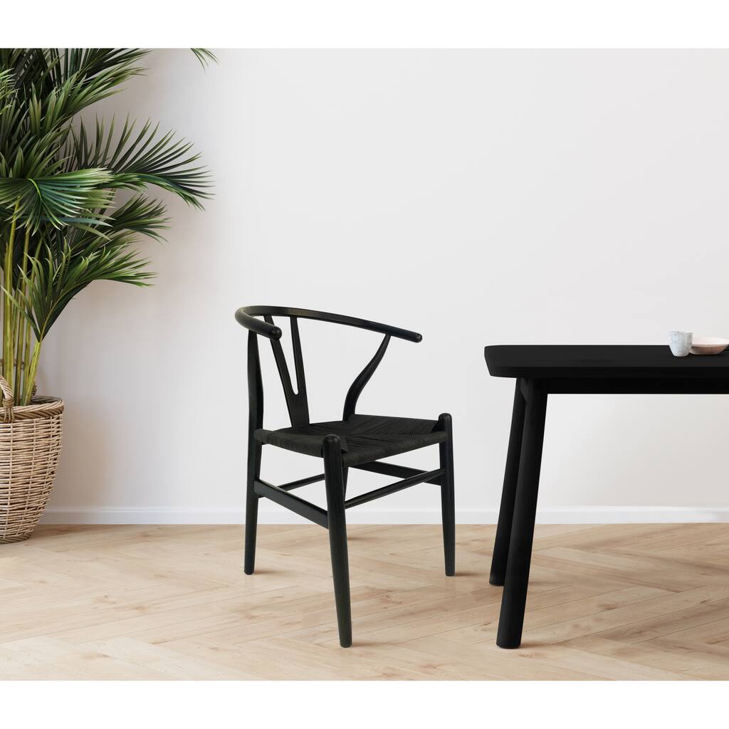 Macari Vienna Woven Seat Modern Dining Chairs, Set of 2