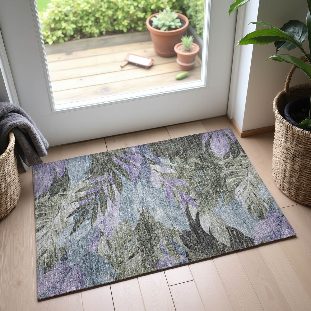 Premium Washable Super Soft Tropical Floral Mayfield Rug
